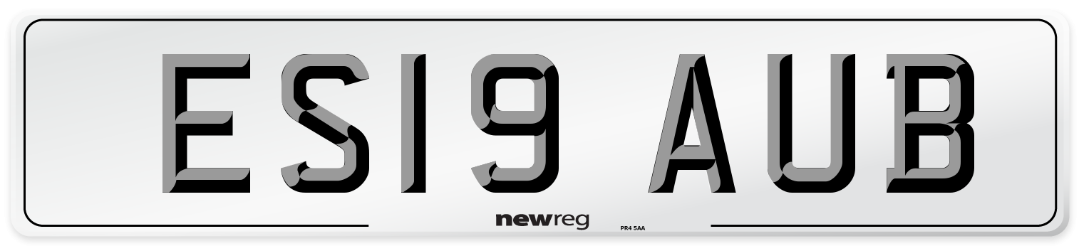 ES19 AUB Number Plate from New Reg